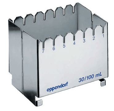 德國艾本德（Eppendorf）ReservoirRack,用于存放10mL、30mL和100mL試劑槽。最多可以放置7個(gè)試劑槽模塊或試劑槽